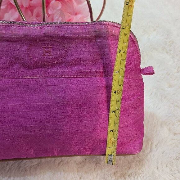 Hermes Hot Pink 100% Silk Bolide Pouch/ Bag - Picture 15 of 16